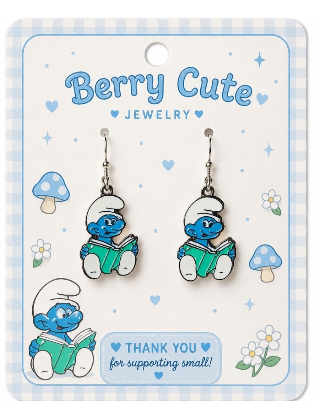 The Smurfs Retro 80s Cartoons Nostalgia Hypoallergenic Earrings